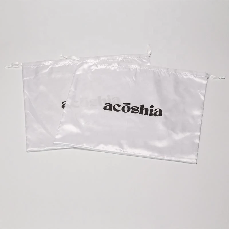 White Satin Drawstring Pouch — image 6