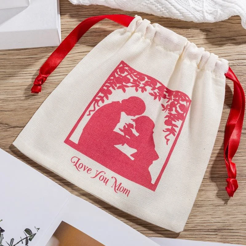 Black Textured Fabric Drawstring Pouch — image 5