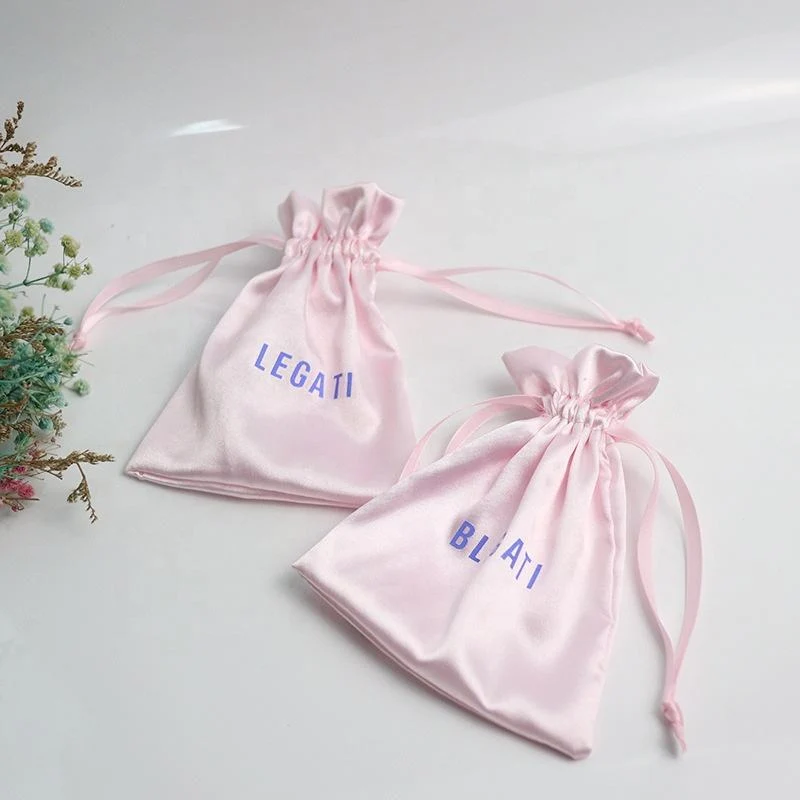 White Satin Drawstring Pouch — image 4