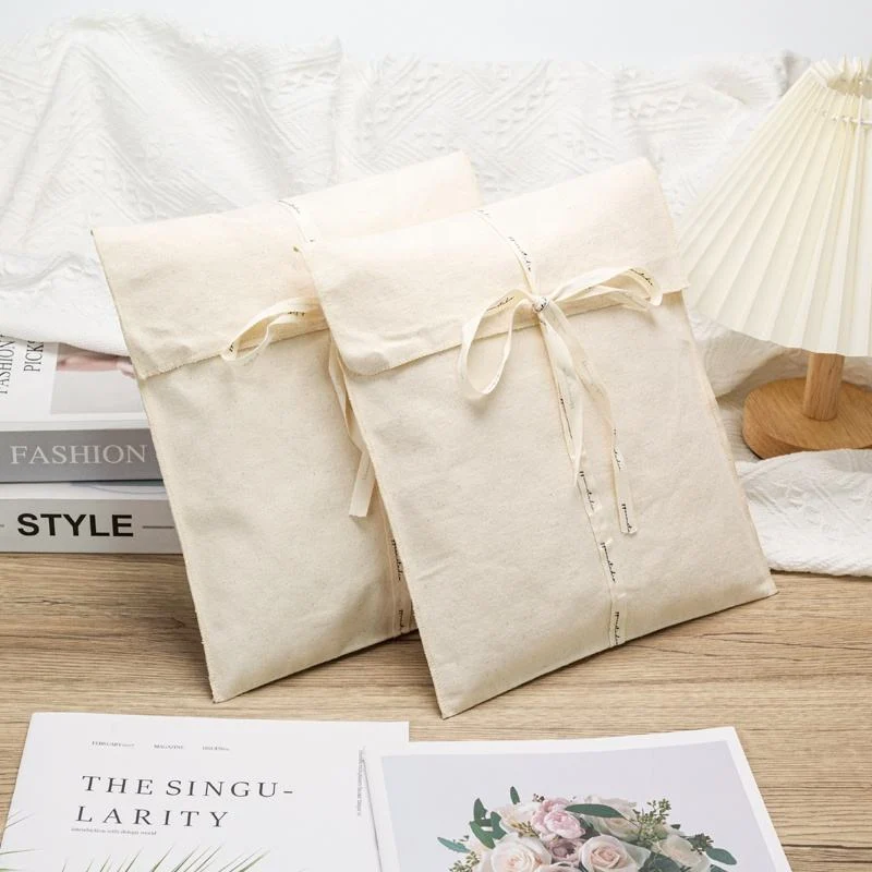 White Fabric Envelope Pouch — image 4