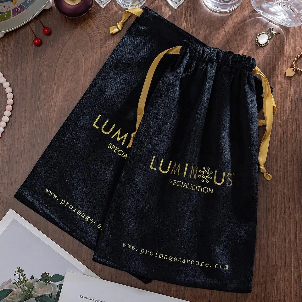 Brown Velvet Drawstring Pouch — image 3