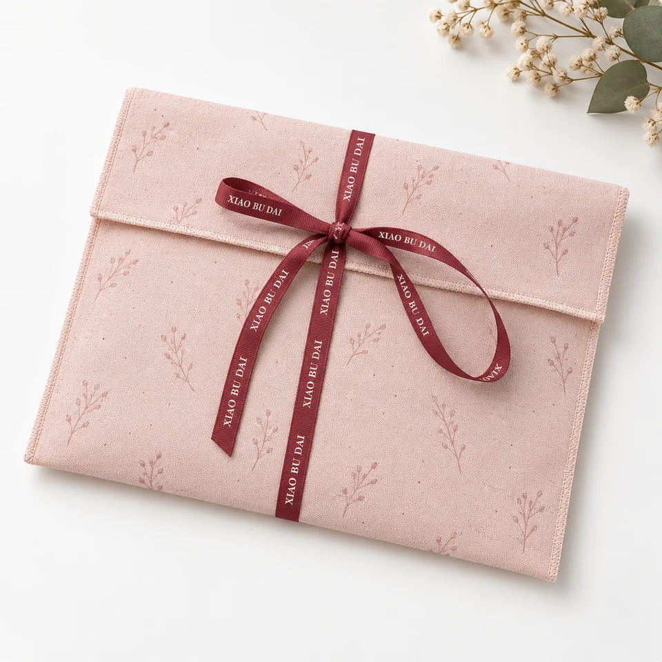 Dusty Rose Cotton Drawstring Pouch — image 4