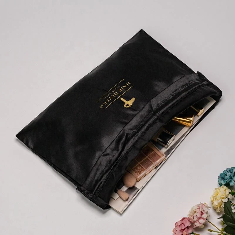 Black Satin Drawstring Pouch — image 5