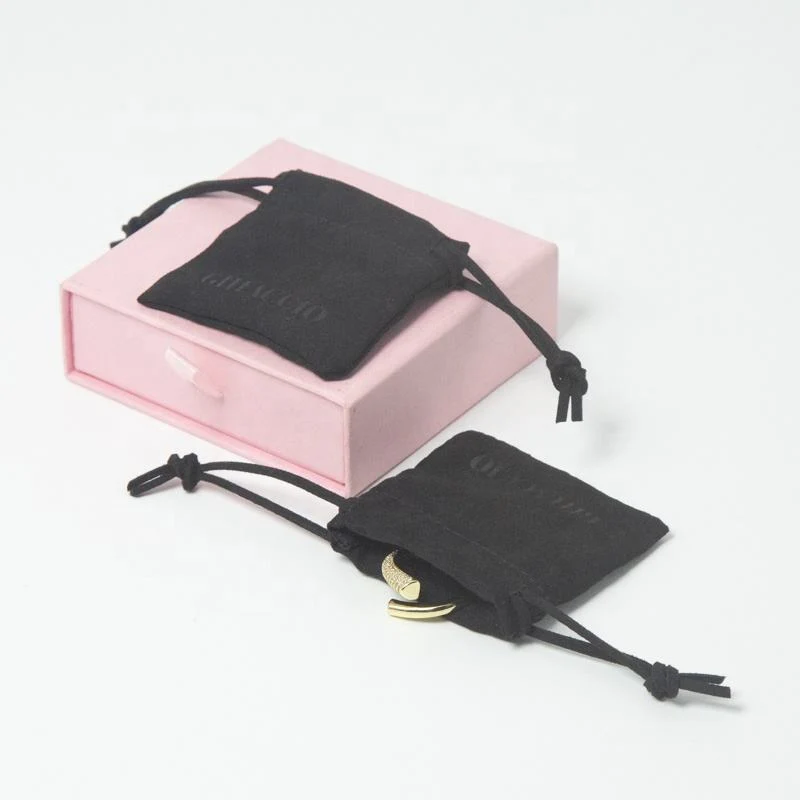 Black Microfiber Drawstring Pouch — image 4