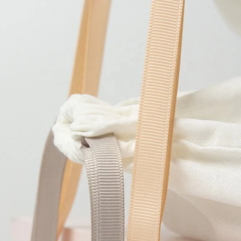 White Cotton Drawstring Pouch — image 6