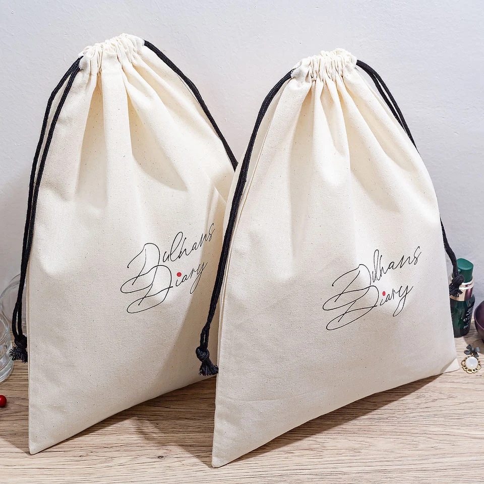 Textured Fabric Drawstring Pouch — image 2