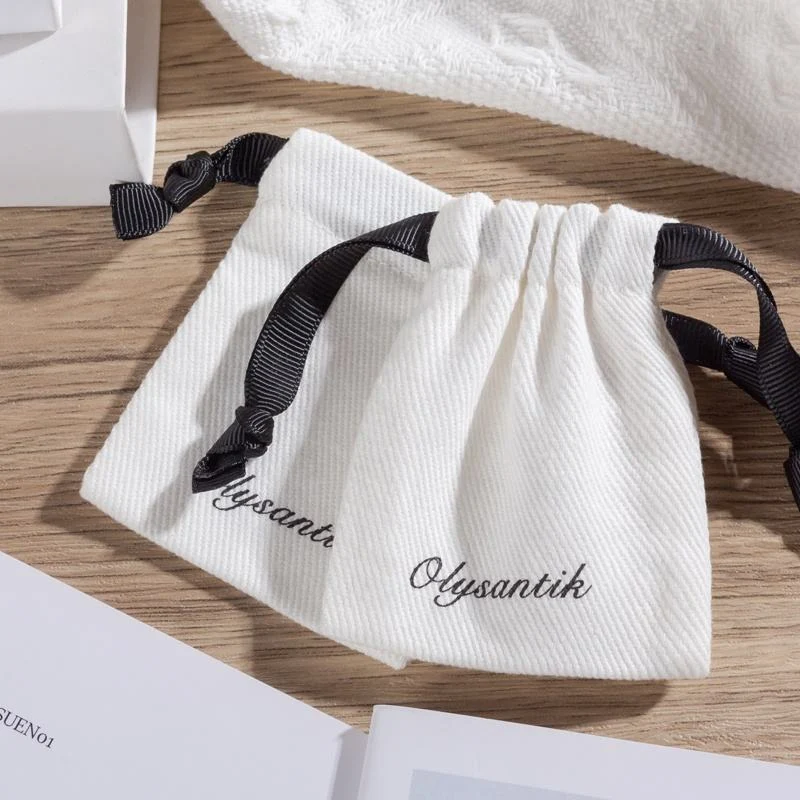 Cotton Drawstring Pouch with Ribbon — image 5