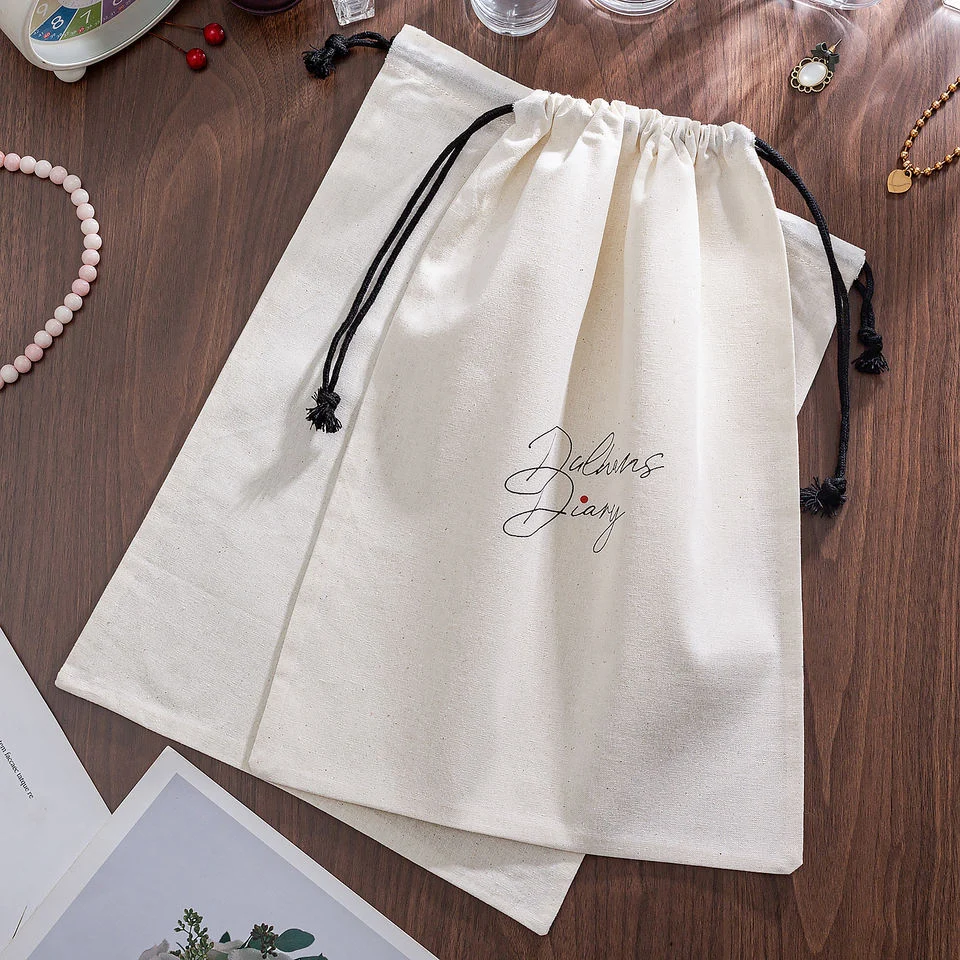 Textured Fabric Drawstring Pouch — image 3