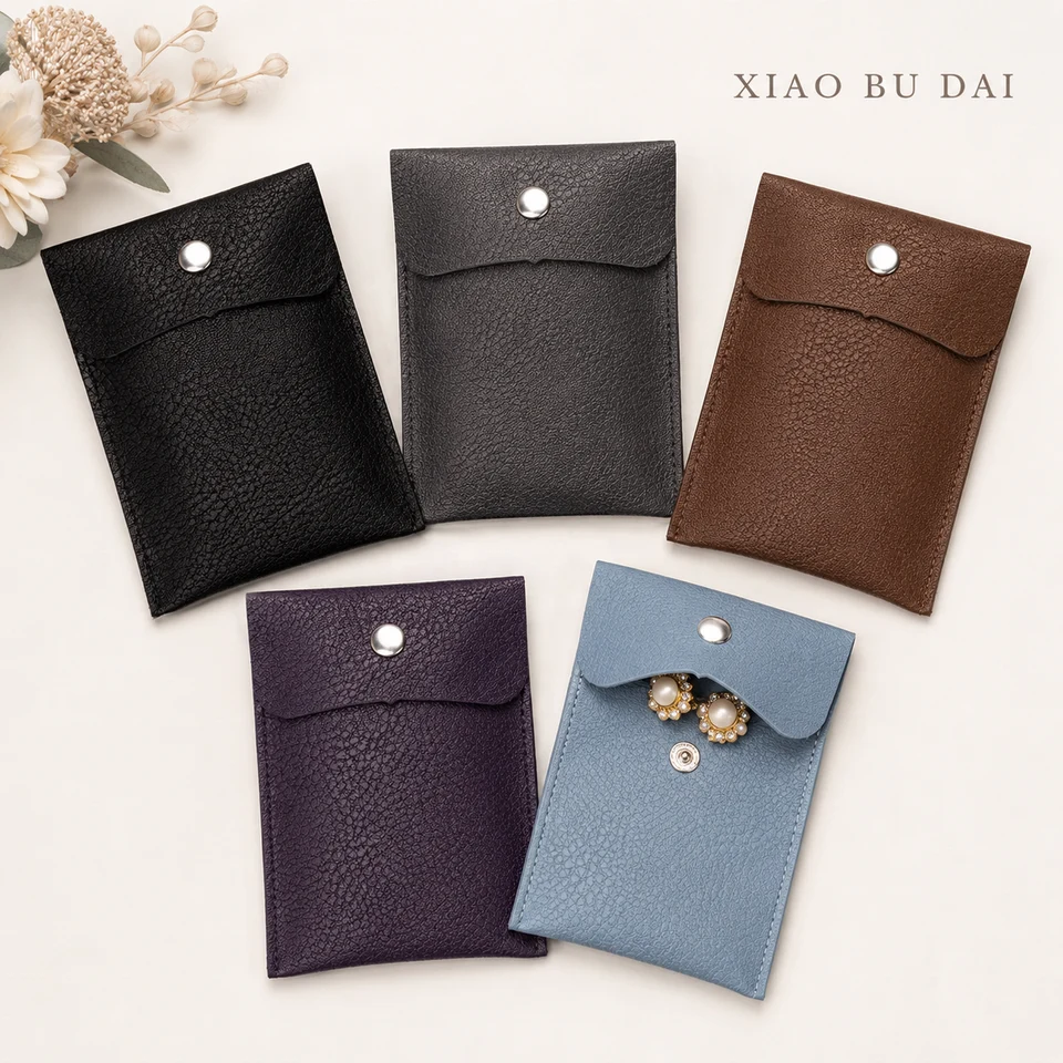 Black Leather-Look Envelope Pouch — image 4
