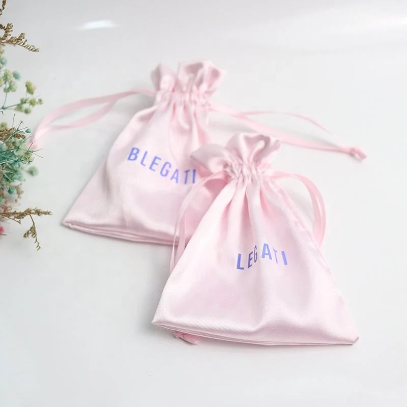 White Satin Drawstring Pouch — image 5