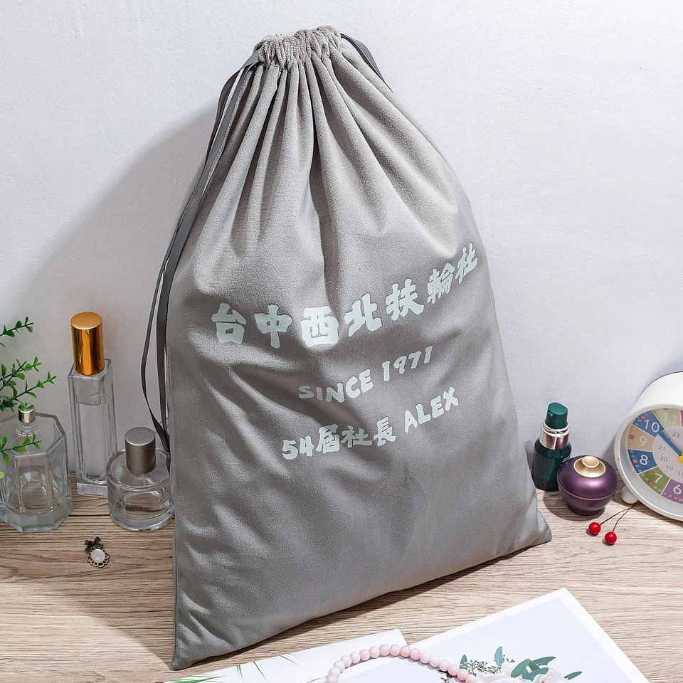 Grey Microfiber Drawstring Pouch — image 2