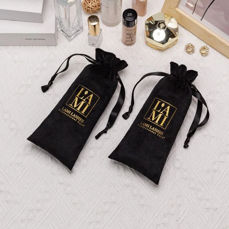Black Velvet Drawstring Pouch — image 3