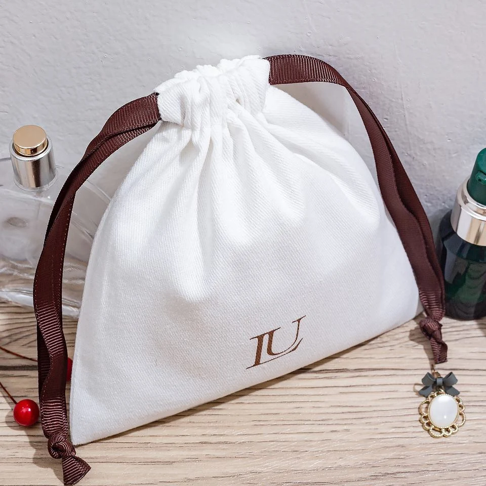 Textured Fabric Drawstring Pouch — image 2
