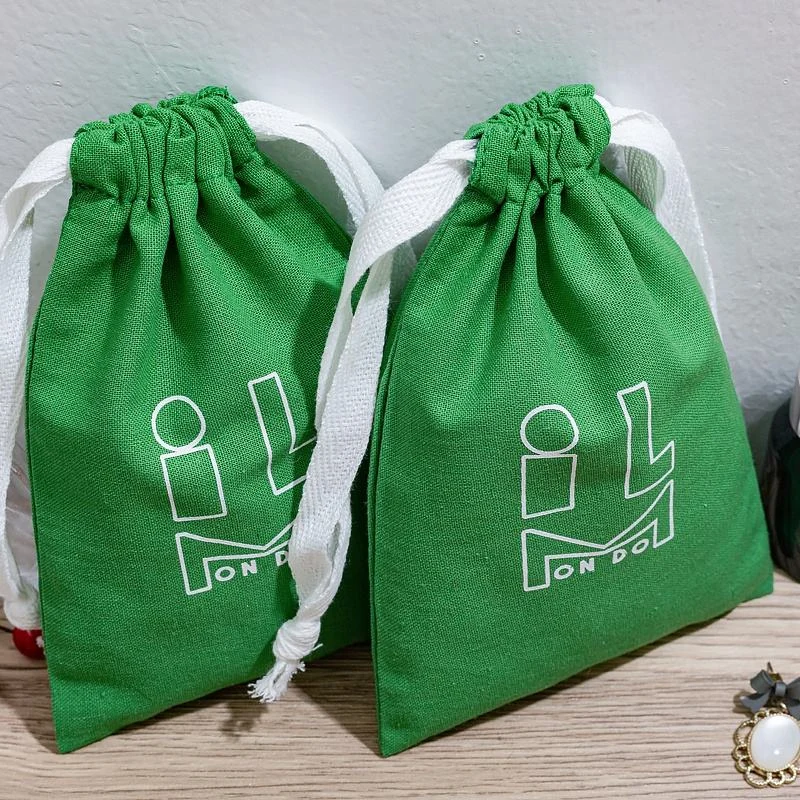 Textured Fabric Drawstring Pouch — image 2