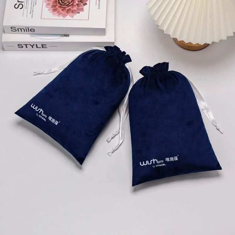 Blue Velvet Drawstring Pouch — image 3