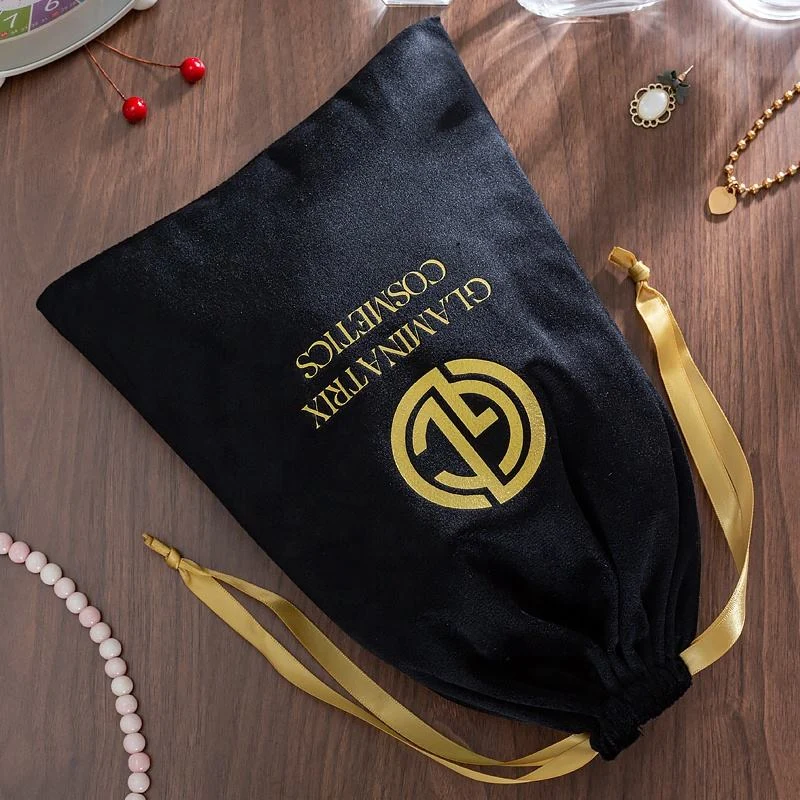 Black Velvet Drawstring Pouch — image 3