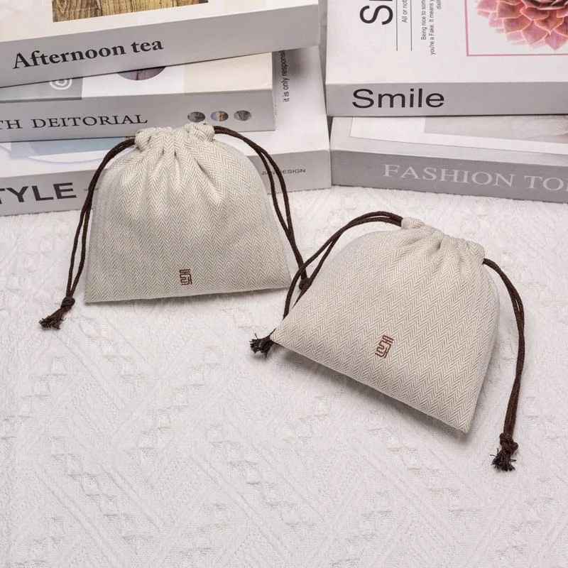 Textured Fabric Drawstring Pouch — image 4