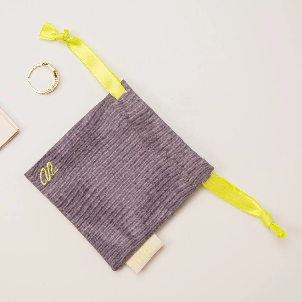 Textured Fabric Drawstring Pouch — image 3