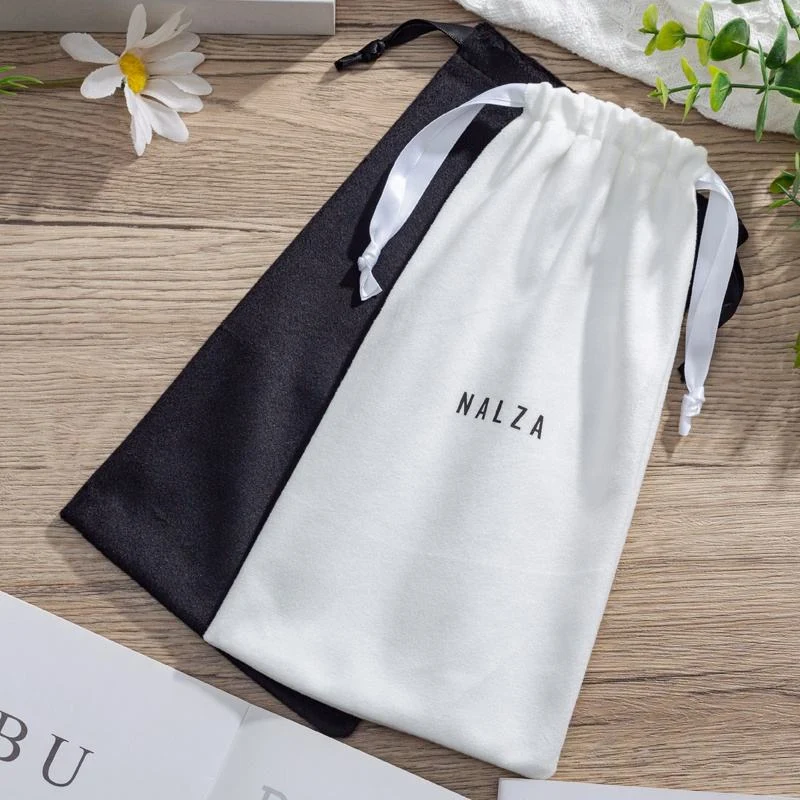White Velvet Drawstring Pouch — image 5