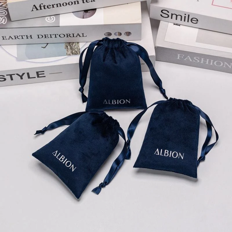 Blue Velvet Drawstring Pouch — image 4