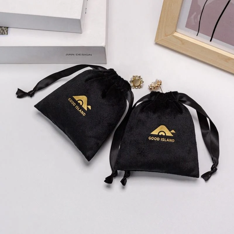 Black Velvet Drawstring Pouch — image 2