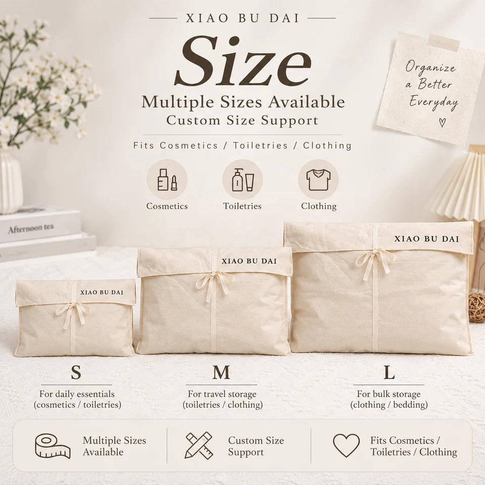 Cream Fabric Envelope Pouch — image 3