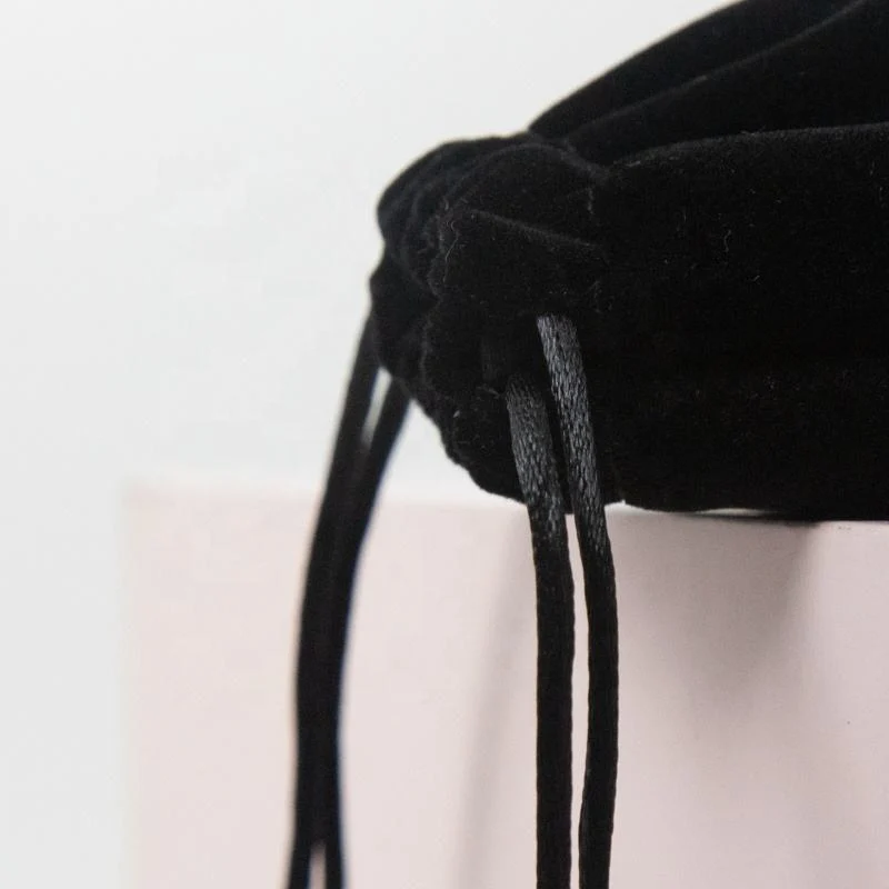 White Velvet Drawstring Pouch — image 5
