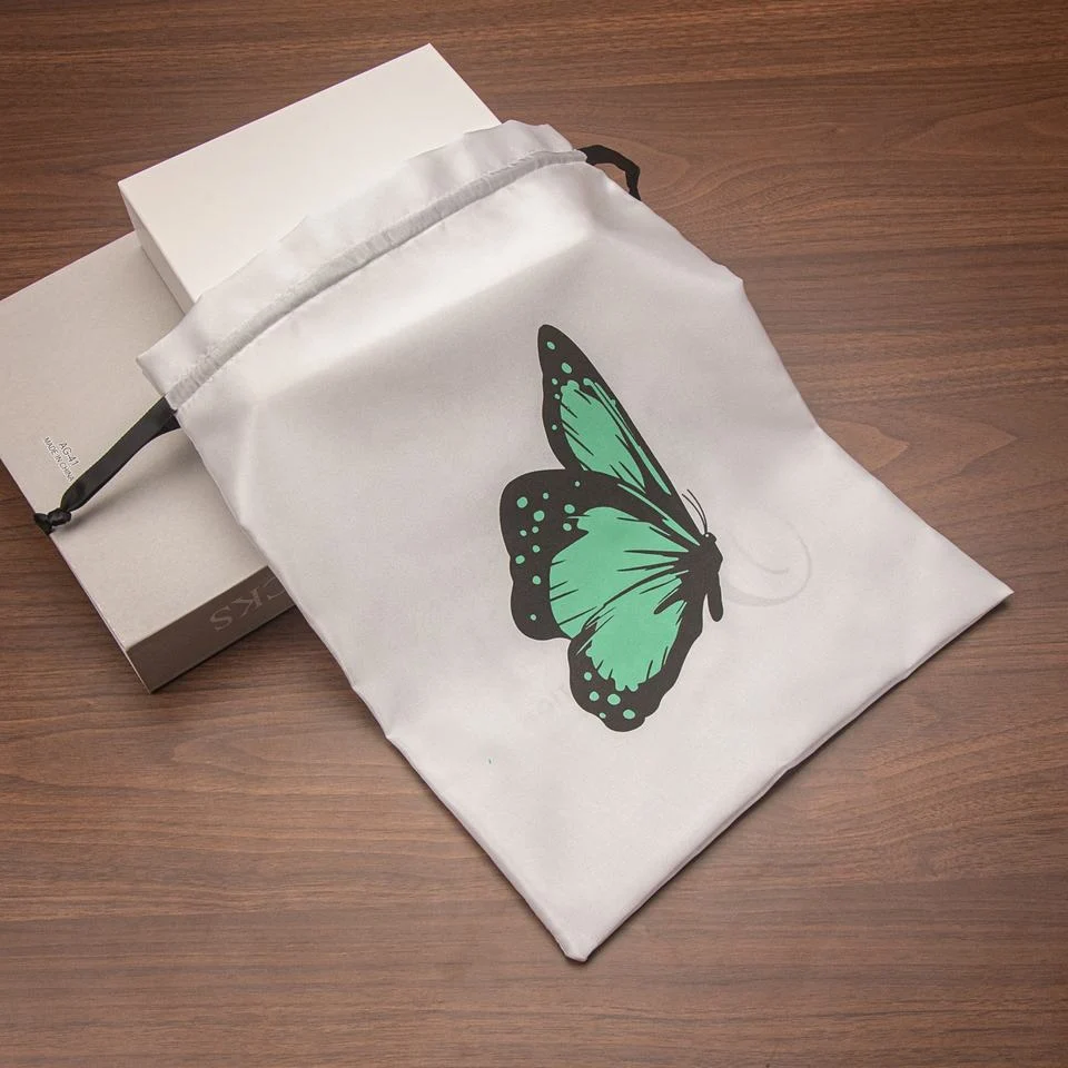 White Satin Drawstring Pouch — image 6