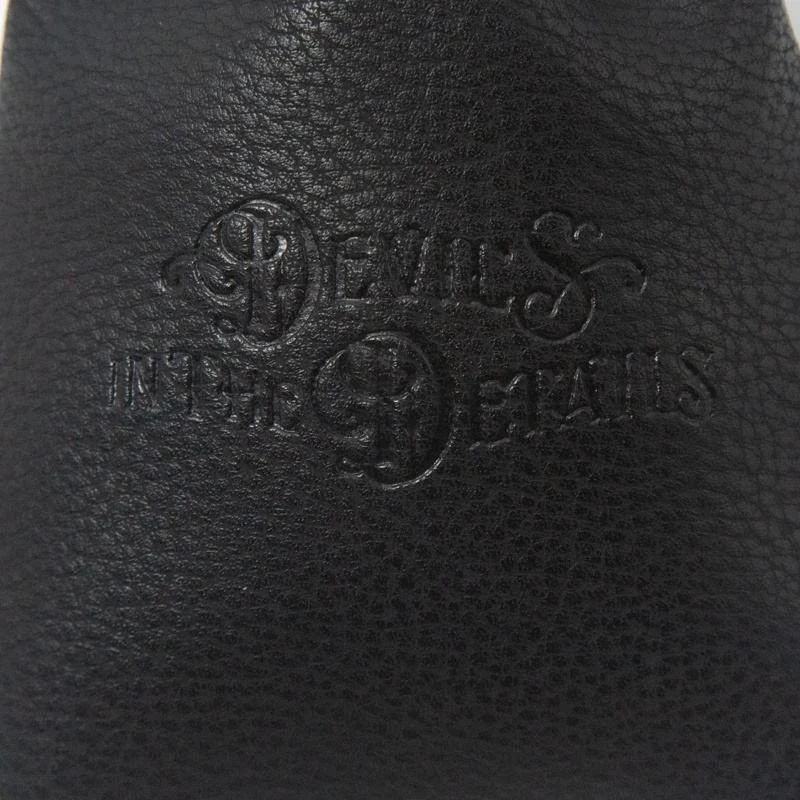 Black Leather-Look Drawstring Pouch — image 6