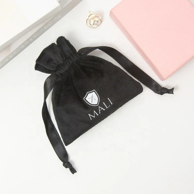 Black Velvet Drawstring Pouch — image 3