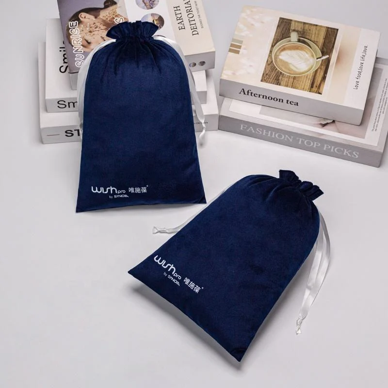 Blue Velvet Drawstring Pouch — image 4