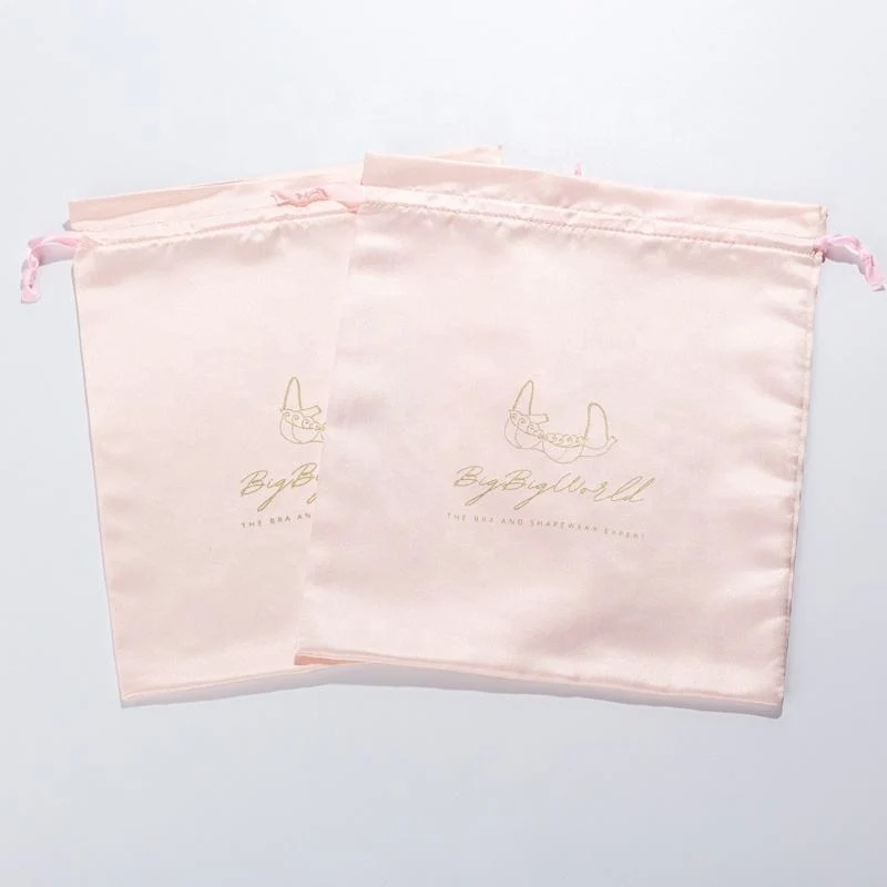 Pink Satin Drawstring Pouch — image 6