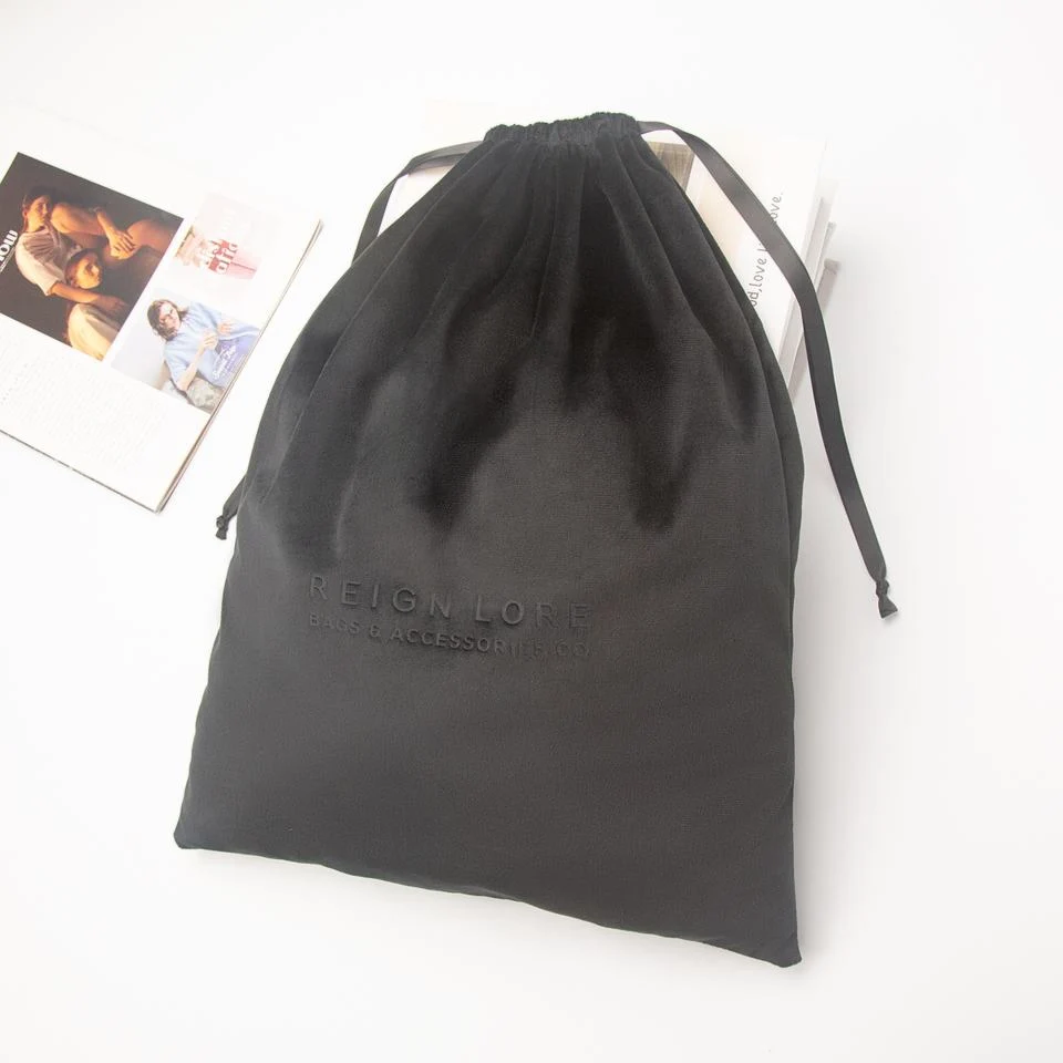 Black Velvet Drawstring Pouch — image 2