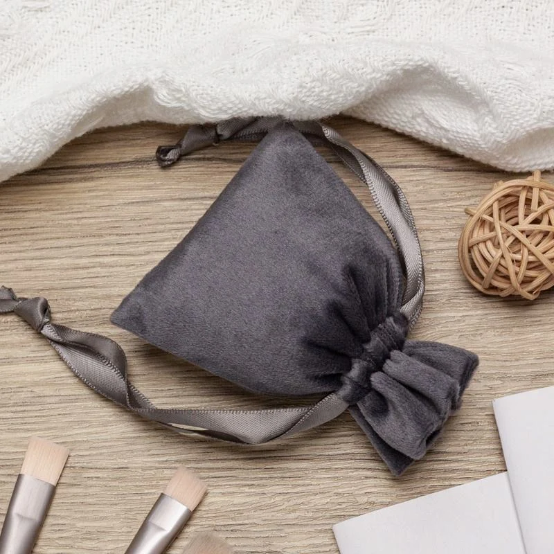 Brown Velvet Drawstring Pouch — image 5