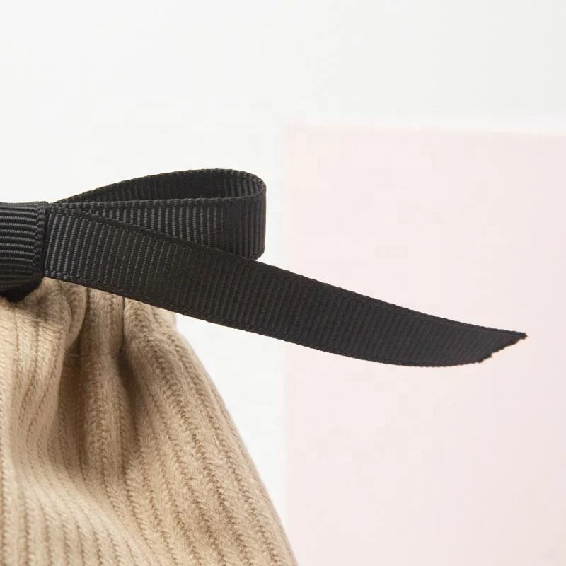 Brown Fabric Drawstring Pouch — image 5