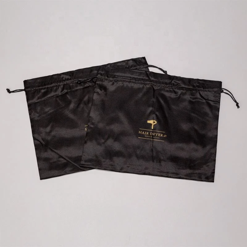 Black Satin Drawstring Pouch — image 6