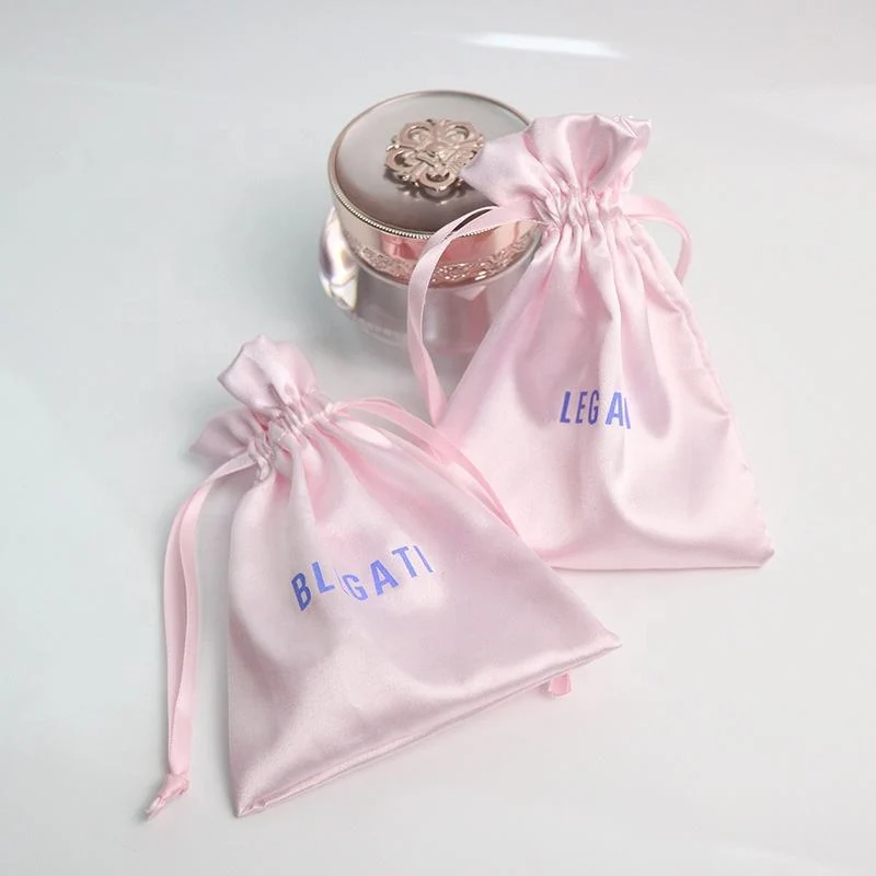 White Satin Drawstring Pouch — image 2
