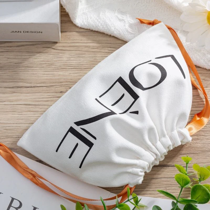Black Cotton Drawstring Pouch — image 4