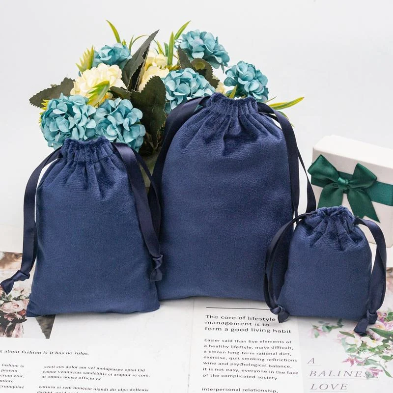 Blue Velvet Drawstring Pouch — image 6