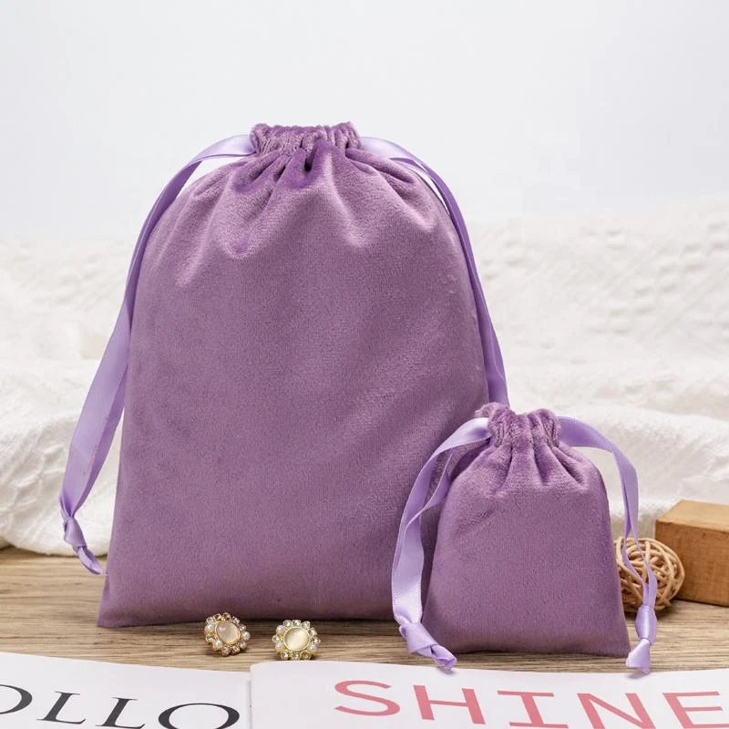 Purple Velvet Drawstring Pouch — image 3