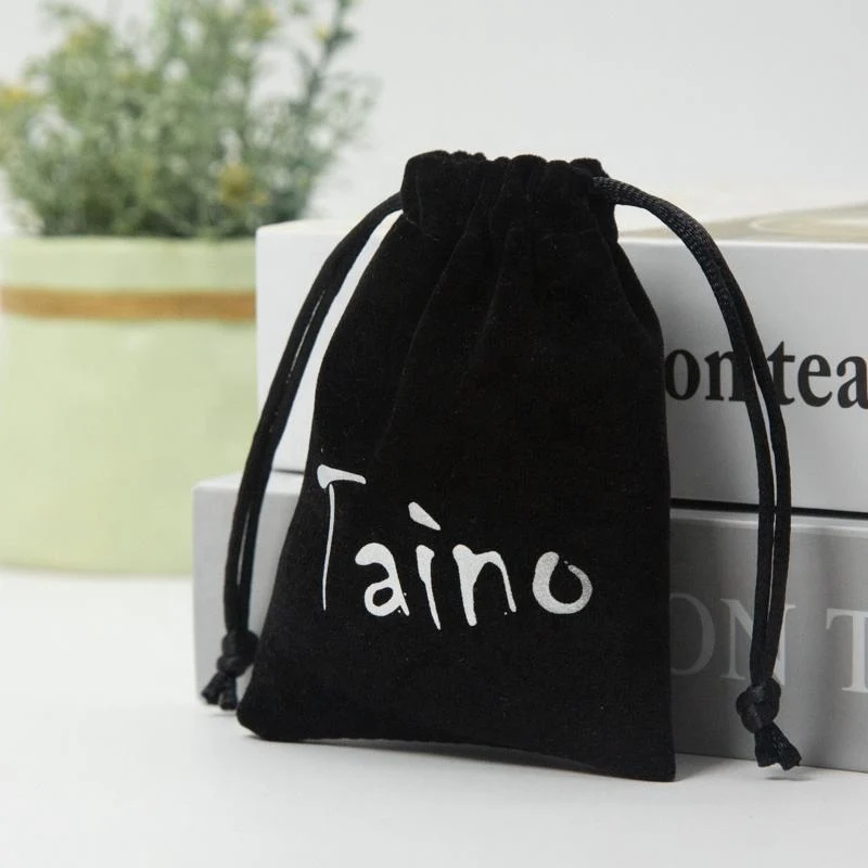 White Velvet Drawstring Pouch — image 2