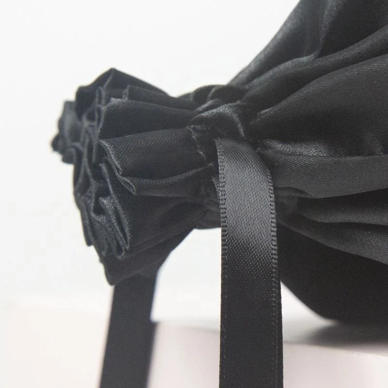 Black Satin Drawstring Pouch — image 6