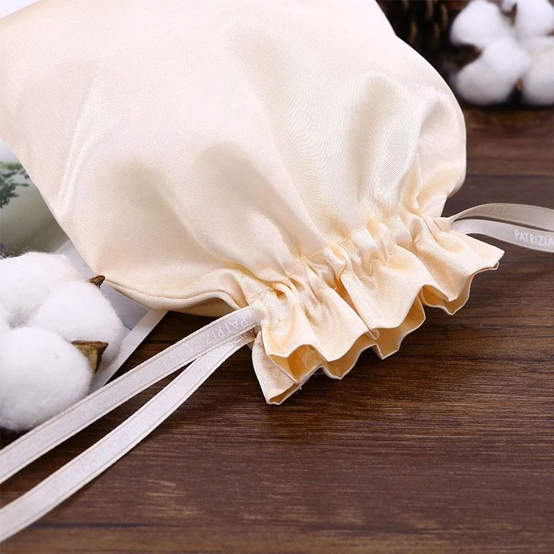 Cream Satin Drawstring Pouch — image 6