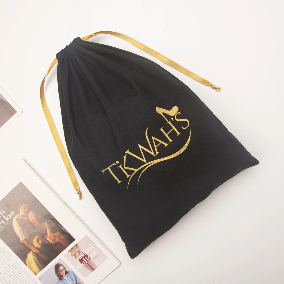 Black Velvet Drawstring Pouch — image 3