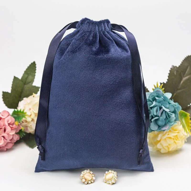 Blue Velvet Drawstring Pouch — image 3