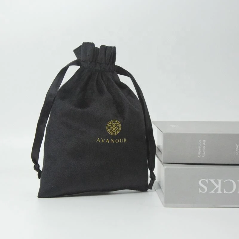 Black Velvet Drawstring Pouch — image 2
