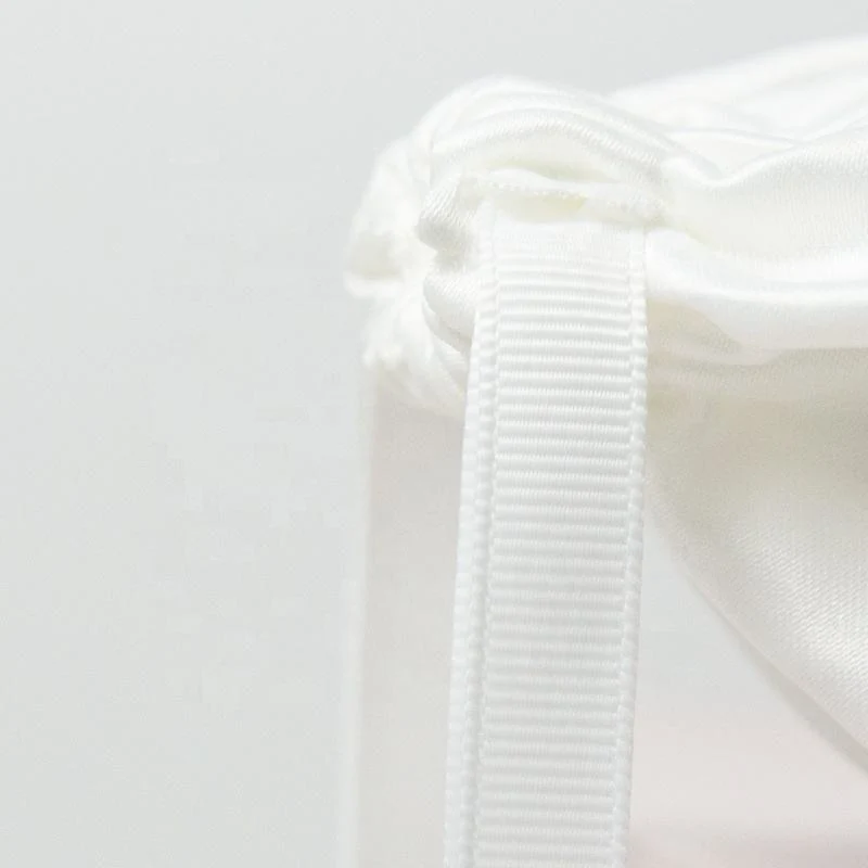 White Satin Drawstring Pouch — image 5