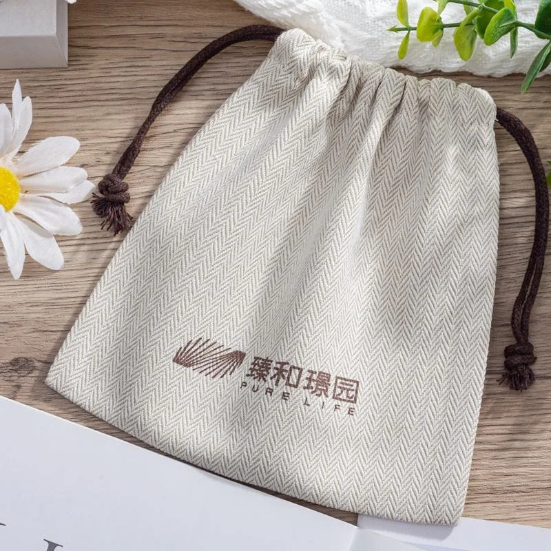 Textured Fabric Drawstring Pouch — image 5