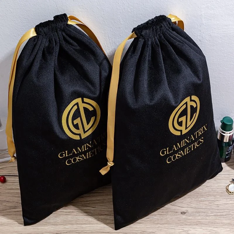 Black Velvet Drawstring Pouch — image 2