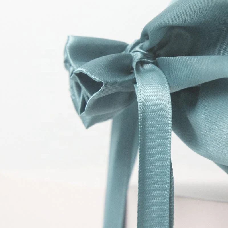 Black Satin Drawstring Pouch — image 6